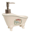 Biscottini Dispenser sapone liquido in porcellana bianca decorata Savons Superfines L17xPR9xH16 cm