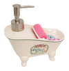 Biscottini Dispenser sapone liquido in porcellana bianca decorata Savons Superfines L17xPR9xH16 cm