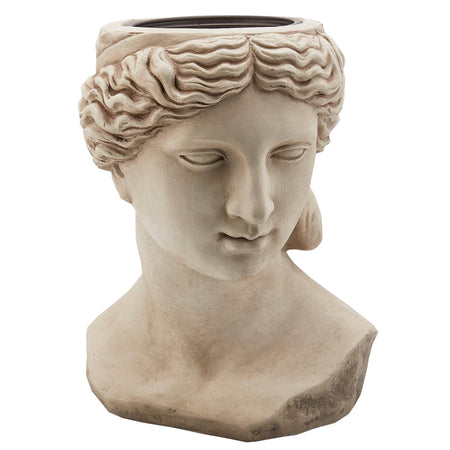 Statua decorativa vaso testa da giardino e veranda scultura greca Bianca