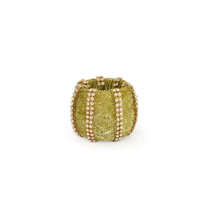 Ferma tovagliolo moderno ad anello decorato con perline Ø 5 cm