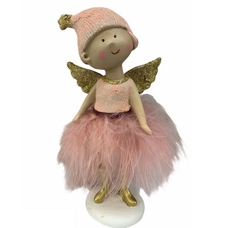 Statuetta "Clara" Ballerina dello schiaccianoci con Tutù natalizio Rosa in poli-resina h 20 cm