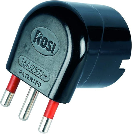 ROSI - ADATTATORE SCHUKO 16A 2P+T NERO 90^