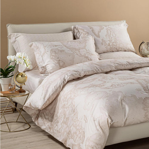 Copripiumino  Geo White ! Alviero Martini 1A Classe Completo in raso di cotone Matrimoniale Lusso ed Eleganza