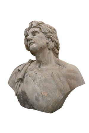Biscottini Busto uomo in pietra L78xPR35xH80 cm realizzato completamente mano Offerta