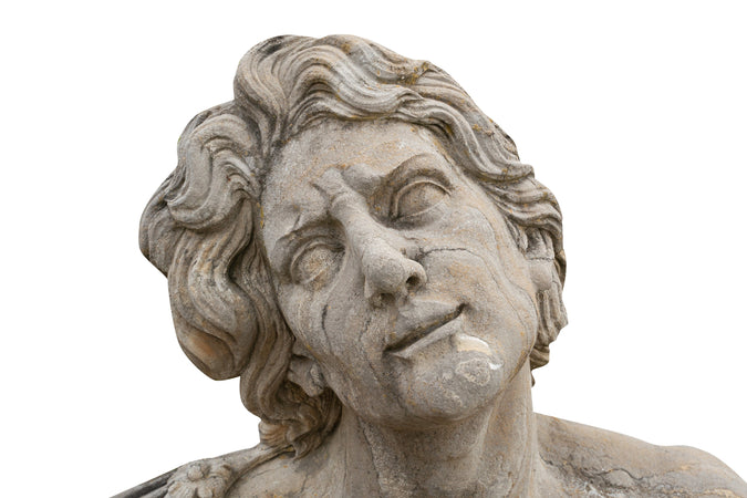 Biscottini Busto uomo in pietra L78xPR35xH80 cm realizzato completamente mano Offerta