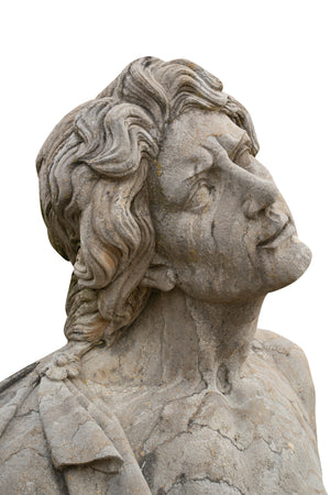 Biscottini Busto uomo in pietra L78xPR35xH80 cm realizzato completamente mano Offerta
