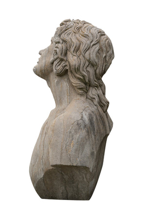 Biscottini Busto uomo in pietra L78xPR35xH80 cm realizzato completamente mano Offerta
