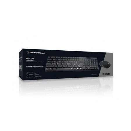 Kit tastiera + mouse Wireless Conceptronic ORAZIO01IT - Tastiera wireless - 2.4 GHz - mouse ricevitore wireless USB - Ital