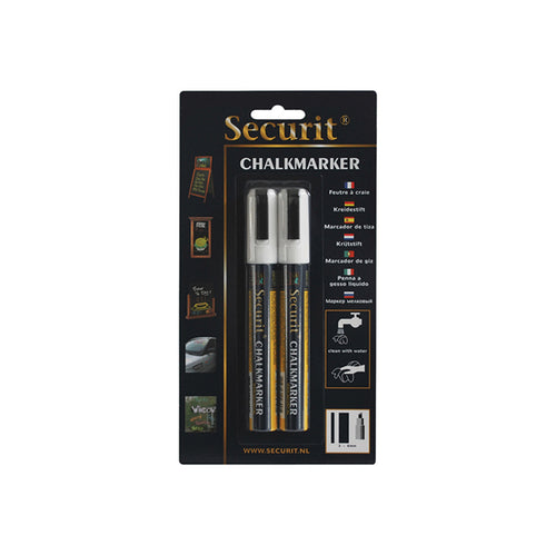 Blister 2 Marcatore A Gesso Liquido Punta Media Bianco Securit