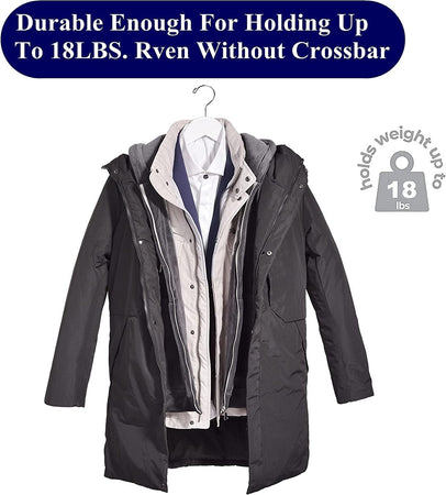 Grucce appendiabiti in legno Bianco con tacche e barra per pantaloni 43 cm