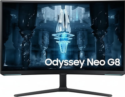 Samsung Odyssey Neo G8 Gaming Monitor S32BG850NP, 32 Inch, VA Panel, 4K UHD Resolution, AMD FreeSync Premium Pro, 1ms Response Time, Refresh Rate 240Hz, Front, Black, Back, White