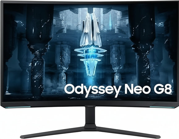 Samsung Odyssey Neo G8 Gaming Monitor S32BG850NP, 32 Inch, VA Panel, 4K UHD Resolution, AMD FreeSync Premium Pro, 1ms Response Time, Refresh Rate 240Hz, Front, Black, Back, White
