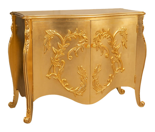 Biscottini Comò due Ante, finitura dorata, L123XPR50xH91 cm Elegante raffinato realizzato