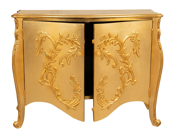 Biscottini Comò due Ante, finitura dorata, L123XPR50xH91 cm Elegante raffinato realizzato