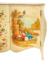 Biscottini Comò due Ante e tre Cassetti, Decorazione campestre, L155XPR54xH91 cm.