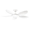 Ventilatore Metallo Bianco Opaco Led 36W 5 Pale Acrilico Bianco Smarti