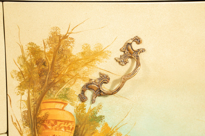 Biscottini Biscottini Comò 2 Ante 3 Cassetti Legno Decorazione Campestre 155x54x91