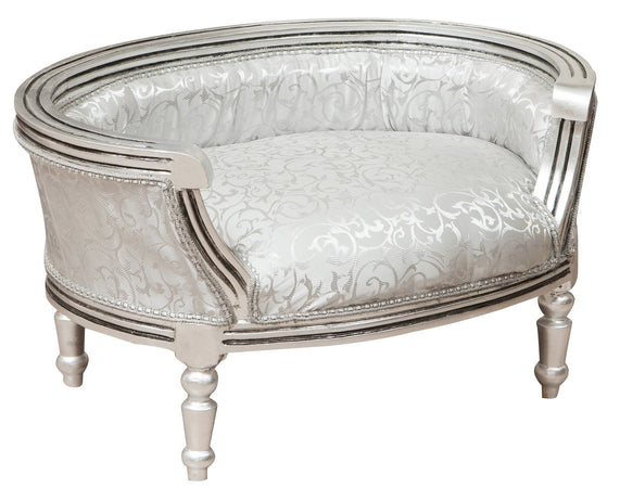 Biscottini Biscottini Pouf Luigi XVI Schienale Legno Faggio Patina Oro Artigianale 74x53x41