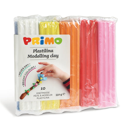 Panetto Plastilina 10 Colori Da 55Gr Primo