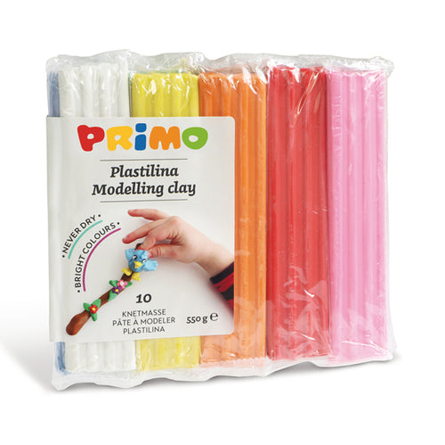 Panetto Plastilina 10 Colori Da 55Gr Primo