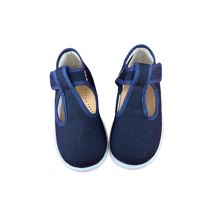 Pantofola Bambini con occhielli tela Asilo Blu