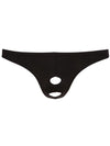 Tanga Aperto con Effetto Special Nero Elasticizzato