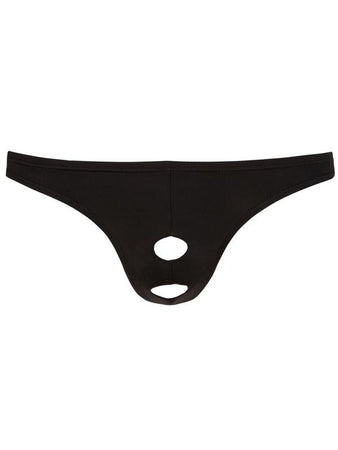 Tanga Aperto con Effetto Special Nero Elasticizzato