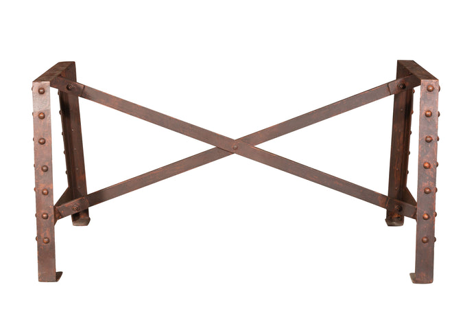 Biscottini Base Tavolo Biscottini Ferro Battuto Artigianale Robusta 146x75x72 per Piani