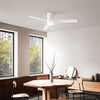 Ventilatore Metallo Bianco Opaco Led 18W 3 Pale Legno Bianco Noce Chiaro Antares