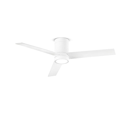 Ventilatore Metallo Bianco Opaco Led 18W 3 Pale Legno Bianco Noce Chiaro Antares
