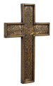 Biscottini Croce in Legno L26xPR3xH40 cm, Decorazione da Parete con rifiniture in rilievo