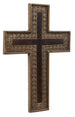 Biscottini Croce in Legno L35xPR3xH51 cm, Decorazione da Parete con rifiniture in rilievo
