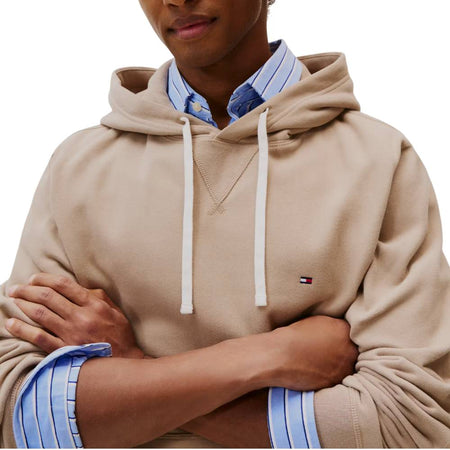 Tommy hilfiger felpa taupe con cappuccio MW0MW39997AFE