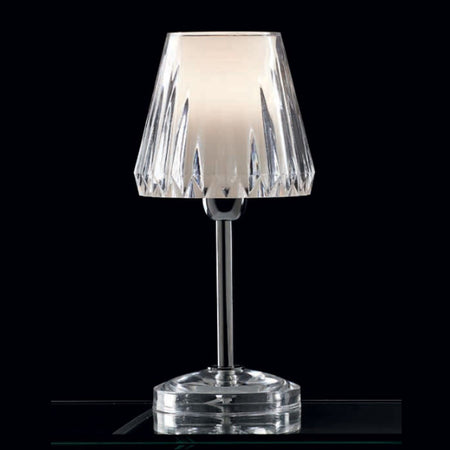 Abat-jour moderno Illuminando GAIA LU LED lampada tavolo acrilico tortora viola trasparente interno E14