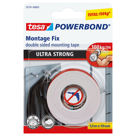 Nastro Biadesivo 19Mmx1,5Mt Powerbond Ultra Strong Tesa