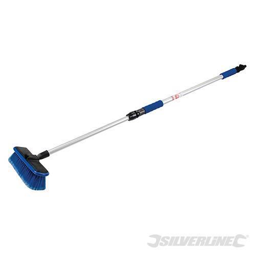 Spazzola per lavaggio auto ruote gomme estensibile 1070 - 1760 mm spruzza acqua Silverline