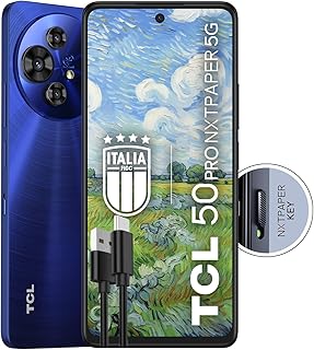 TCL 50PRO NXTAPER 5G - 5G Smartphone Display 6.8 120Hz Nxtpaper 3;0, 512GB, 16GB RAM (8GBplus8GB Virtual RAM), Triple Cam 108Mpx Plus Front Camera 32Mpx, Android 14, Batt; 5010mAh, Blue