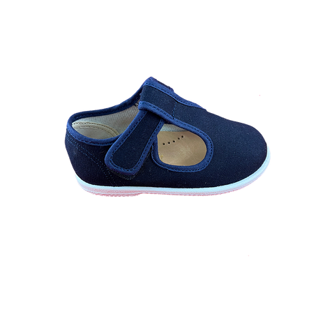 Pantofola Bambini con occhielli tela Asilo Blu