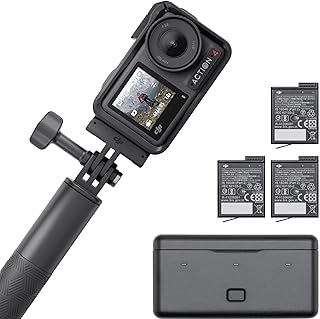 DJI Osmo Action 4 Adventure Combo, 4K/120fps Action Cam, Underwater Camera with 1/1.3 Inch Sensor, 10-Bit and D-Log M, 155 Ultra Wide Angle Field of View, Up to 7.5 Hours with 3 Additional Batteries