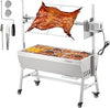 VEVOR Lamb Grill, Suckling Pig Grill, Skewer Roast Grill, 61kg BBQ Charcoal Skewer Grill for Whole Pig, Lamb, Goat, Electric 42W Motor, Stainless Steel Rotisserie Roaster with Lockable Wheels