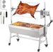 VEVOR Lamb Grill, Suckling Pig Grill, Skewer Roast Grill, 61kg BBQ Charcoal Skewer Grill for Whole Pig, Lamb, Goat, Electric 42W Motor, Stainless Steel Rotisserie Roaster with Lockable Wheels