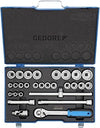 GEDORE Steckschlsselsatz, Set 28tlg, 6-/12-kant, 1/2 Zoll, 10-36mm, Werkzeug, Knarre Umschalthebel, fr KFZ, D19 VMU 10