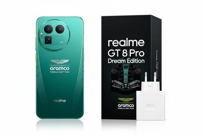 realme GT 8 Pro Smartphone 16GB+512GB, 200MP Telephoto Lens, Camera with RICOH GR Technology, Snapdragon 8 Elite Gen 5, 7000mAh Titanium Battery, 120W Fast Charging, Aston Martin Green