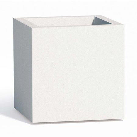 Vaso Cromia Cube quadrato decorazione a tinta unita in resina "Made in Italy"