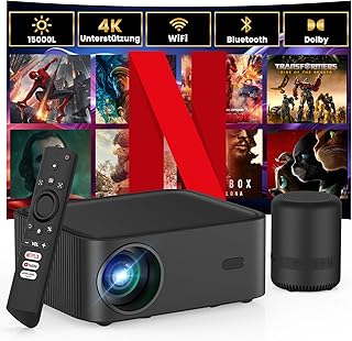HOPVISION 2025 Upgraded Mini Projector Home Cinema 4K Supports Full HD 1080P Projector NetfIix Official & DoIby Audio WiFi6 Bluetooth Small Projector Compatible YouTube/Prime Video/Smartphones/PS5