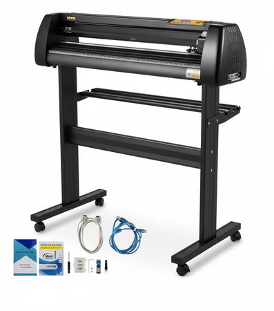 VEVOR Vinyl Cutting Machine, 720mm Paper Feed Cutting Plotter Package, Vinyl Printer with Adjustable Force and Speed, LCD Display, Windows Compatible Sign Making Kit