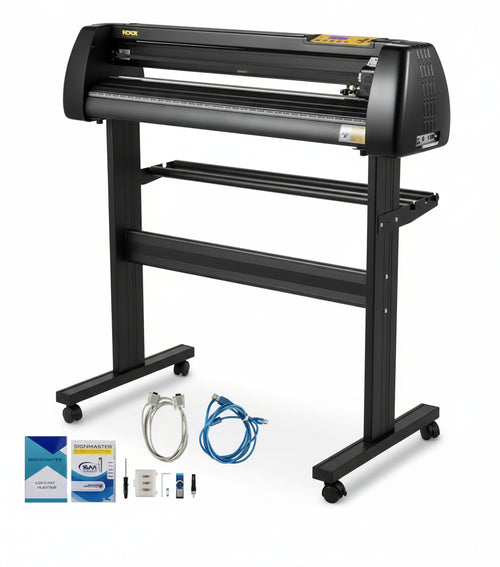 VEVOR Vinyl Cutting Machine, 720mm Paper Feed Cutting Plotter Package, Vinyl Printer with Adjustable Force and Speed, LCD Display, Windows Compatible Sign Making Kit