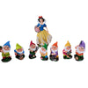 Biancaneve ed i sette nani in poliresina da giardino nanetti per aiuola h 44 cm