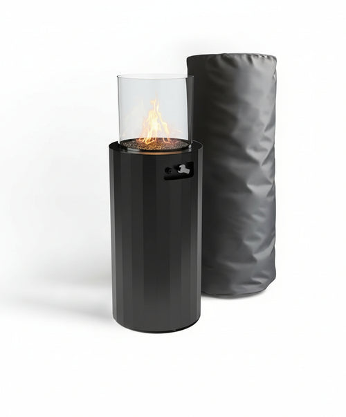 Planika BINO Outdoor-Gaskamin Tragbarer Terrassenheizer und Freistehender, Propan Heizpilz fr Ihren Garten und Terrasse mit Schutzabdeckung