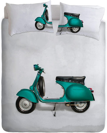 Set copripiumino federe parure copripiumino stampa digitale fotografica  100% Cotone Made in Italy  MATRIMONIALE VESPA